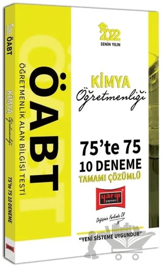 2022 ÖABT Kimya Öğretmenliği 75te 75 Tamamı Çözümlü 10 Deneme – Kolektif – Yargı Yayınevi kitap kapağı