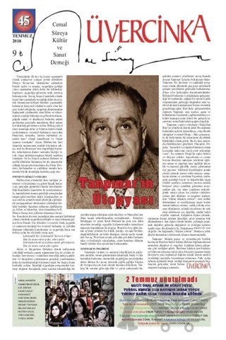 Üvercinka Dergisi Sayı: 45 Temmuz 2018 – Üvercinka Dergisi kitap kapağı