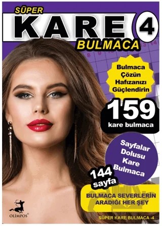 Süper Kare Bulmaca 4 – Bertan Kodamanoğlu – Olimpos Yayınları kitap kapağı