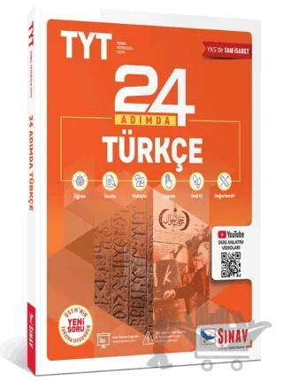 TYT Türkçe 24 Adımda Konu Anlatımlı Soru Bankası – Kolektif – Sınav Yayınları kitap kapağı