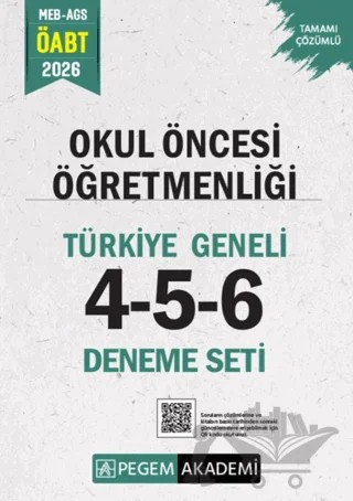 2026 MEB AGS ÖABT Okul Öncesi Öğretmenliği Tamamı Çözümlü Türkiye Geneli 4-5-6 (3'lü Deneme Seti) – Kolektif – Pegem Akademi Yayıncılık kitap kapağı