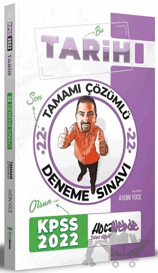 2022 KPSS Tarih Tamamı Çözümlü 22 Deneme – Aydın Yüce – HocaWebde Yayınları kitap kapağı