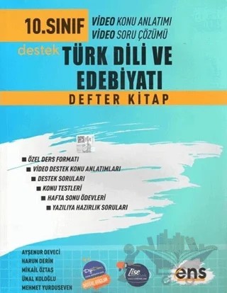 10. Sınıf Türk Dili ve Edebiyatı Destek Defter Kitap – Kolektif – ENS Yayınları kitap kapağı