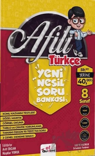 8. Sınıf Afili Türkçe Yeni Nesil Soru Bankası – Arif Ercan, Haydar Yorul – Efx Akademi Yayınları kitap kapağı