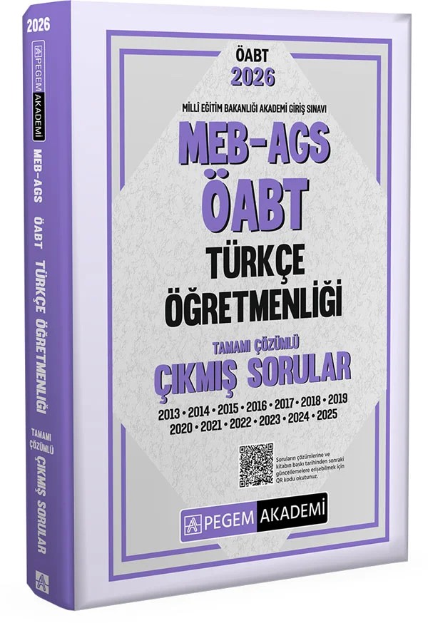 2026 MEB AGS ÖABT Türkçe Öğretmenliği Tamamı Çözümü Çıkmış Sorular – Değerli Öğretmen Arkadaşlarımız – Pegem Akademi Yayıncılık kitap kapağı