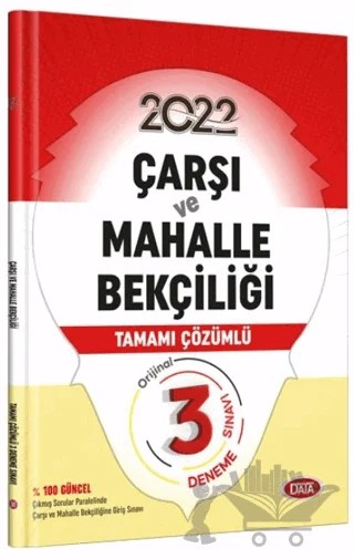 2022 Çarşı ve Mahalle Bekçiliği Sınavı Tamamı Çözümlü 3 Deneme Sınavı – Kolektif – Data Yayınları kitap kapağı
