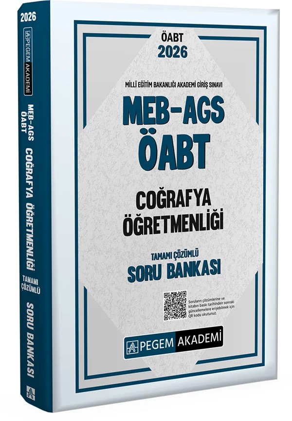 2026 MEB AGS ÖABT Coğrafya Öğretmenliği Tamamı Çözümlü Soru Bankası – Pegem Akademi Yayıncılık kitap kapağı