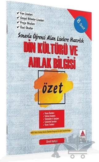 8. Sınıf Din Kültürü ve Ahlak Bilgisi Özet Liselere Hazırlık – Ümit Kahya – Delta Kültür Yayınevi kitap kapağı