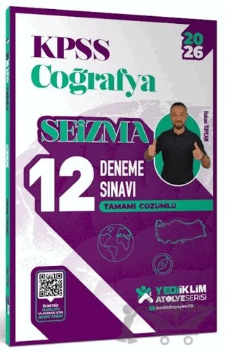 2026 KPSS Atölye Serisi Coğrafya Seizma Tamamı Çözümlü 12 Deneme Sınavı – Hakan Topcan – Yediiklim Yayınları kitap kapağı
