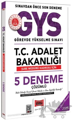 2025 GYS T.C. Adalet Bakanlığı Şube Müdürü Kadrosu İçin Çözümlü 5 Deneme – Kolektif – Yargı Yayınevi kitap kapağı