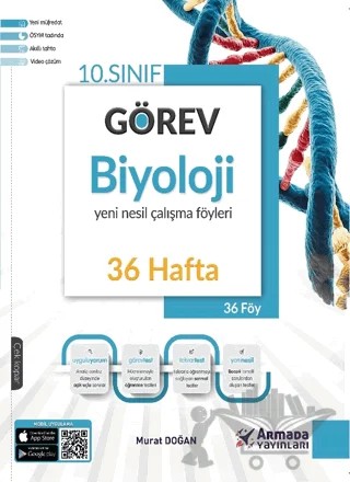 10. Sınıf Görev Biyoloji 36 Hafta Yeni Nesil Çalışma Föyleri – Murat Doğan – Armada Yayınları kitap kapağı