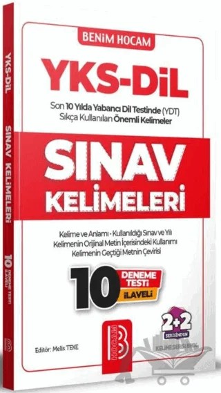 YKS Dil İngilizce Sınav Kelimeleri 10 Deneme Testi İlaveli – Melis Teke – Benim Hocam Yayınları kitap kapağı
