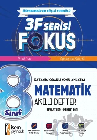 8. Sınıf Matematik Akıllı Defter – Sevilay Eğri, Mehmet Eğri – İSEM Yayıncılık kitap kapağı