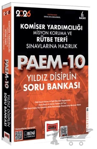 2026 PAEM Komiser Yardımcılığı Misyon Koruma ve Rütbe Terfi Sınavlarına Hazırlık Yıldız Disiplin Soru Bankası – Kolektif – Yargı Yayınevi kitap kapağı