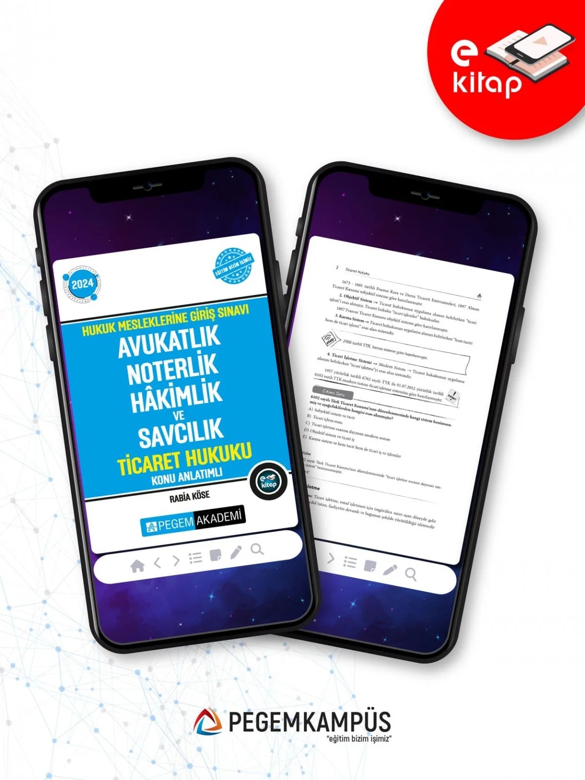 2024 Hukuk Mesleklerine Giriş Sınavı Avukatlık Noterlik Hakimlik ve Savcılık Ticaret Hukuku Konu Anl – komisyonumuz tarafından hazırlanmıştır. Geniş bir literatür taraması yapılmış, hukuk fakültelerindek – Pegem Akademi Yayıncılık kitap kapağı