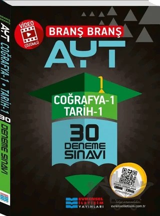 AYT Branş Branş Video Çözümlü Coğrafya-1 Tarih-1 30 Deneme Sınavı – Kolektif – Evrensel İletişim Yayınları kitap kapağı