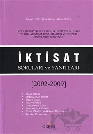 İktisat Soruları ve Yanıtları (2002 - 2009 ) – Selçuk Akçay – Orion Kitabevi kitap kapağı