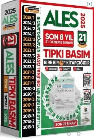 2025 ALES ÖSYM Tıpkı Basım En Ekonomik Çıkmış Soru 21li Deneme Paketi Video/PDF Çözüm Türkiye Geneli – Kolektif – Karakutu Yayın kitap kapağı