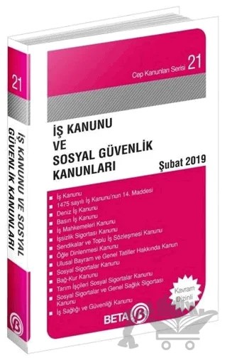 İş Kanunu ve Sosyal Güvenlik Kanunları Şubat 2019 – Celal Ülgen – Beta Yayınevi kitap kapağı