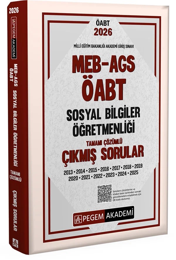 2026 MEB AGS ÖABT Sosyal Bilgiler Öğretmenliği Tamamı Çözümlü Çıkmış Sorular – Değerli Öğretmen Arkadaşlarımız – Pegem Akademi Yayıncılık kitap kapağı