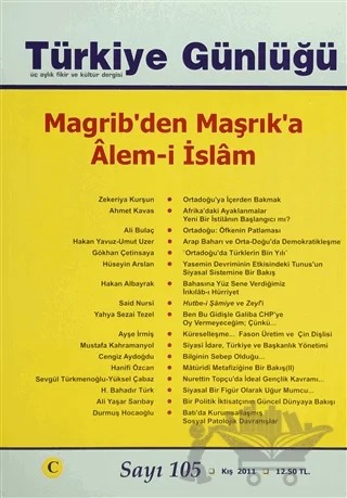 Türkiye Günlüğü Dergisi Sayı: 105 – Cedit Neşriyat kitap kapağı