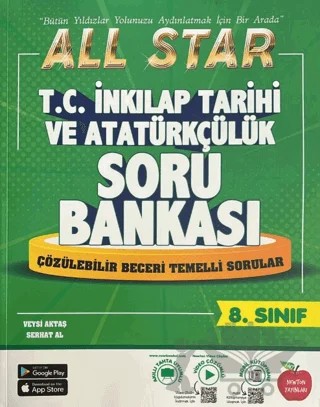 8. Sınıf All Star T.C. İnkılap Tarihi ve Atatürkçülük Soru Bankası – Veysi Aktaş, Serhat Al – Newton Yayınları kitap kapağı
