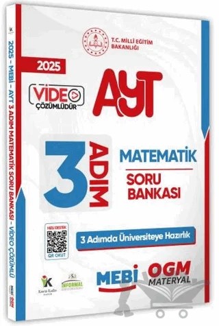 2025 AYT MEBİ-OGM 3 ADIM Matematik Soru Bankası Video Çözümlü – Kolektif – Karakutu Yayın kitap kapağı