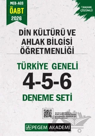 2026 MEB AGS ÖABT Din Kültürü ve Ahlak Bilgisi Öğretmenliği Tamamı Çözümlü Türkiye Geneli 4-5-6 (3'lü Deneme Seti) – Kolektif – Pegem Akademi Yayıncılık kitap kapağı