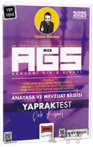 2025 MEB-AGS Anayasa ve Mevzuat Bilgisi Çek Kopart Yaprak Test – Özgür Özkınık – Yargı Yayınevi kitap kapağı