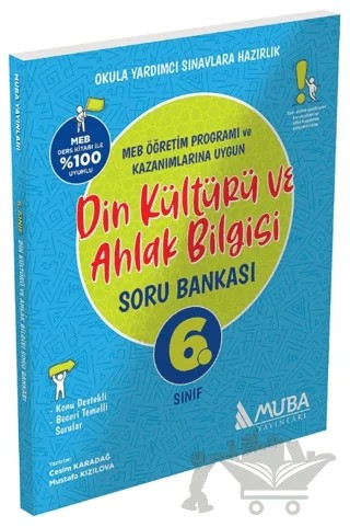 6. Sınıf Din Kültürü ve Ahlak Bilgisi Soru Bankası – Cesim Karadağ, Mustafa Kızılova – Muba Yayınları kitap kapağı