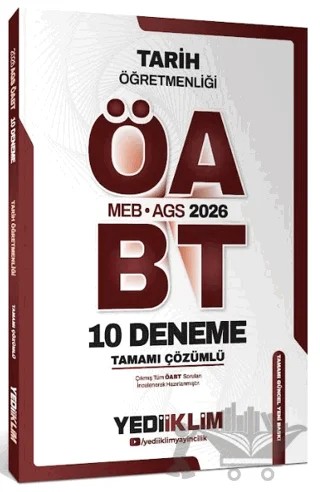 2026 MEB AGS ÖABT Tarih Öğretmenliği Tamamı Çözümlü 10 Deneme Sınavı – Kolektif – Yediiklim Yayınları kitap kapağı