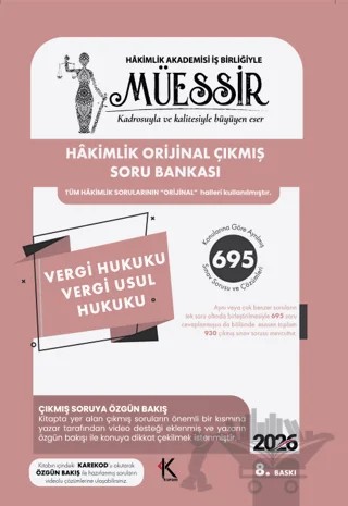 2026 Müessir Vergi Hukuku - Vergi Usul Hukuku - TVS Çıkmış Soru Bankası – Sertkan Erdurmaz – Kuram Kitap kitap kapağı
