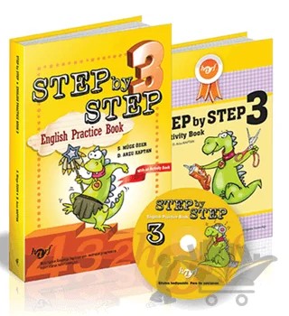 Step by Step 3: English Pratice Book (CD'li) – D. Arzu Kaptan, S. Müge Özer – Harf Eğitim Yayıncılık kitap kapağı