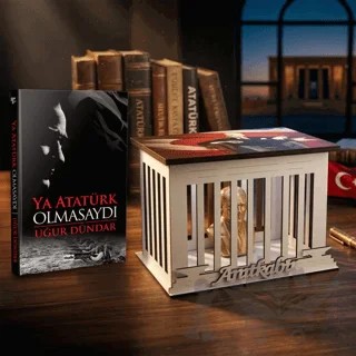 Ya Atatürk Olmasaydı ve Atatürk Büstlü Ahşap Anıtkabir Işıklı Maket – Uğur Dündar – Halk Kitabevi kitap kapağı