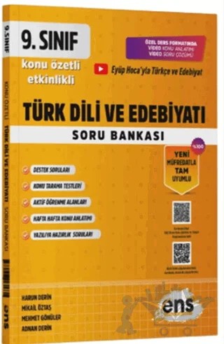 9. Sınıf Türk Dili ve Edebiyatı Etkinlikli Soru Bankası – Kolektif – ENS Yayınları kitap kapağı