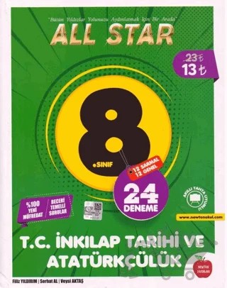 8. Sınıf All Star İnkılap Tarihi Deneme 24'lü – Kolektif – Newton Yayınları kitap kapağı