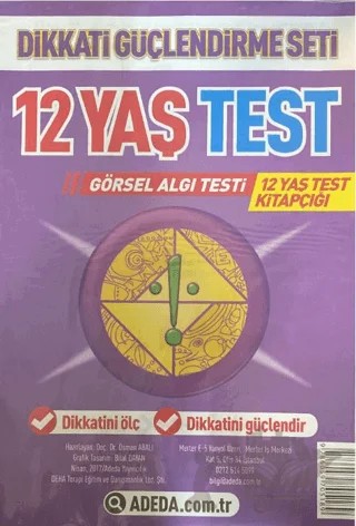 Dikkati Güçlendirme Seti 12 Yaş Test – Osman Abalı – Adeda Yayınları kitap kapağı