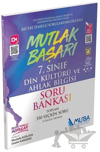 7. Sınıf Mutlak Başarı Din Kültürü ve Ahlak Bilgisi Soru Bankası – Mustafa Kızılova, Cesim Karadağ – Muba Yayınları kitap kapağı