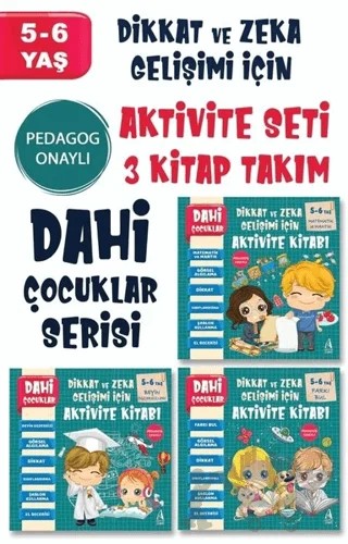 Dahi Çocuklar Serisi Aktivite Seti 5-6 Yaş (3 Kitap Takım) – Kolektif – Arunas Yayıncılık kitap kapağı