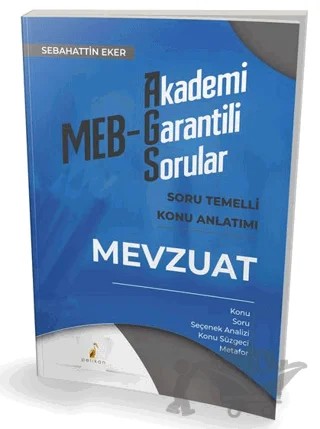 MEB – AGS Mevzuat Soru Temelli Konu Anlatımı – Sebahattin Eker – Pelikan Tıp Teknik Yayıncılık kitap kapağı