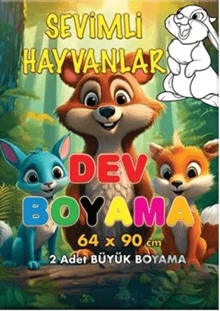 Sevimli Hayvanlar Dev Boyama – Kollektif – Kabile Çocuk kitap kapağı