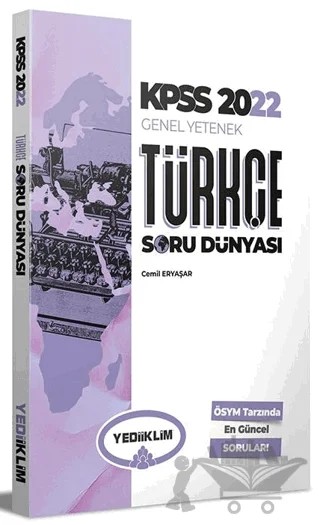 2022 KPSS Türkçe Soru Dünyası Soru Bankası – Cemil Eryaşar – Yediiklim Yayınları kitap kapağı