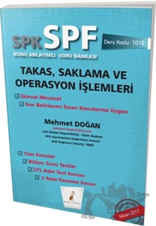 SPK - SPF Takas, Saklama ve Operasyon İşlemleri Konu Anlatımlı Soru Bankası – Mehmet Doğan – Pelikan Tıp Teknik Yayıncılık kitap kapağı