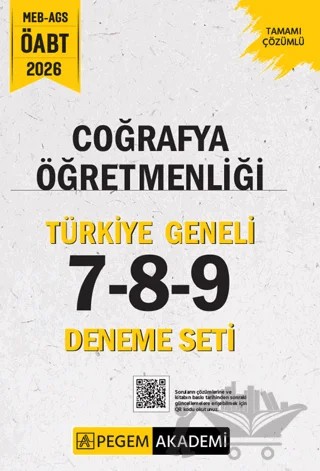 2026 MEB AGS ÖABT Coğrafya Öğretmenliği Tamamı Çözümlü Türkiye Geneli 7-8-9 (3'lü Deneme Seti) – Kolektif – Pegem Akademi Yayıncılık kitap kapağı