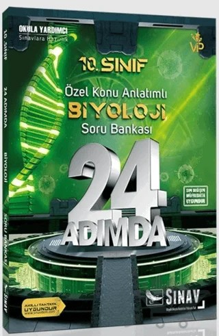 24 Adımda 10. Sınıf Özel Konu Anlatımlı Biyoloji Soru Bankası – Kolektif – Sınav Yayınları kitap kapağı