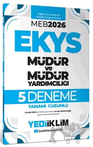 2026 MEB EKYS Müdür ve Müdür Yardımcılığı Tamamı Çözümlü 5 Deneme – Kolektif – Yediiklim Yayınları kitap kapağı