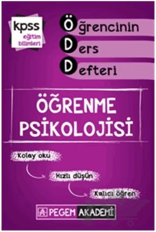 Öğrenme Psikolojisi - Öğrencinin Ders Defteri – Kolektif – Pegem Akademi Yayıncılık kitap kapağı