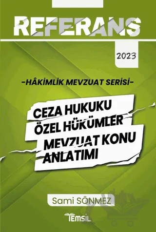 Hakimlik Ceza Hukuku Özel Hükümler Mevzuat Konu Anlatımı – Sami Sönmez – Temsil Kitap kitap kapağı