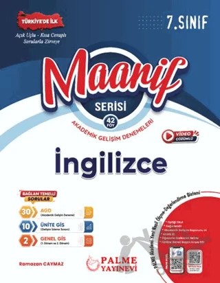 7. Sınıf Maarif İngilizce Akademik Gelişim Denemeleri (42 Fasikül) – Ramazan Caymaz – Palme Yayınları kitap kapağı