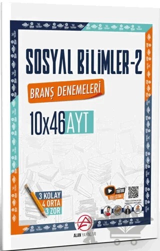 AYT Sosyal Bilimler - 2 10 x 46 Denemeleri – Kolektif – Alan Yayınları kitap kapağı
